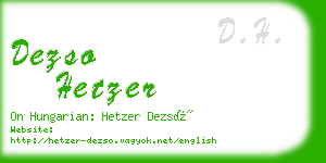 dezso hetzer business card